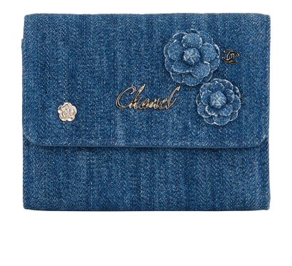 Chanel Small Camellia Embroidered Wallet, front view